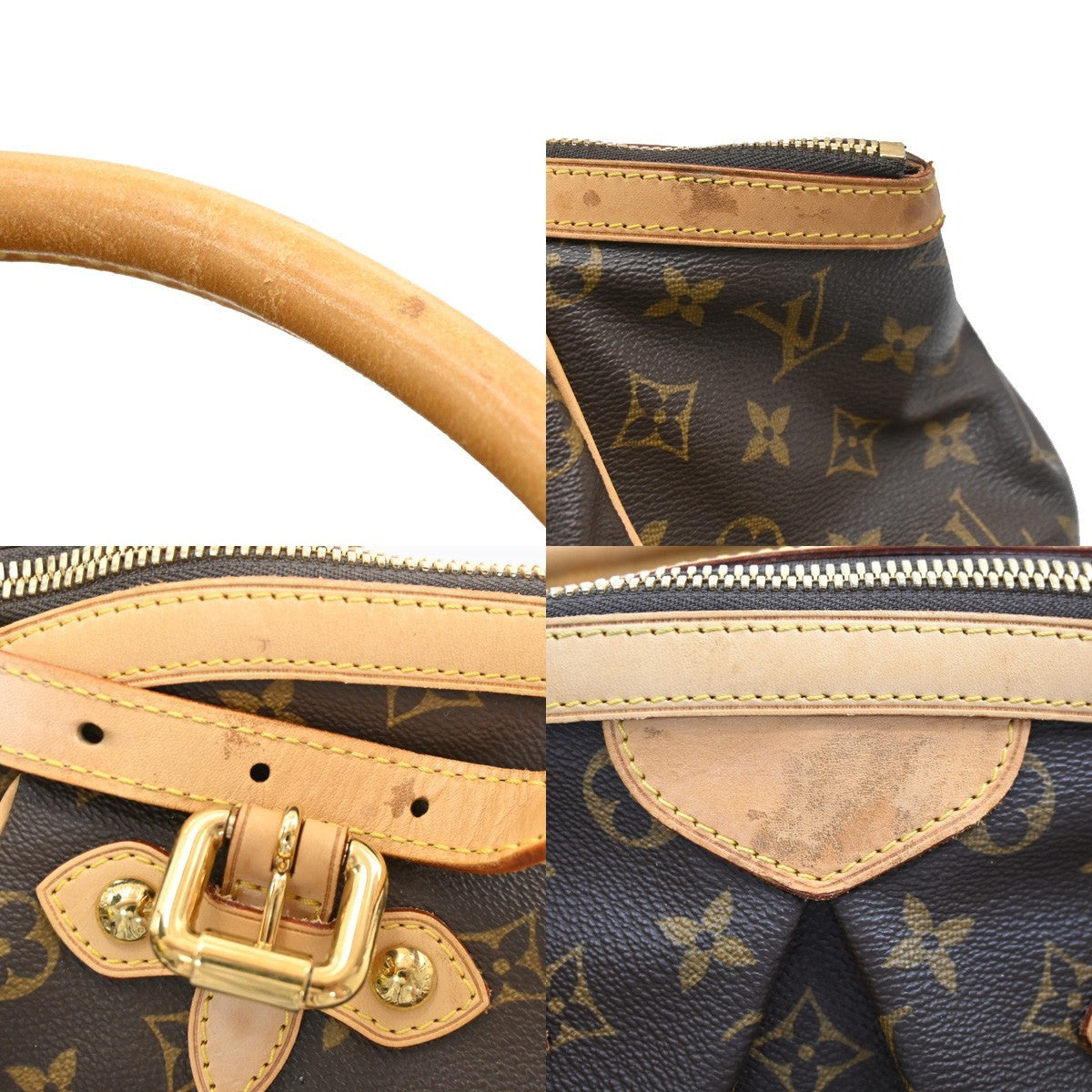 LOUIS VUITTON LV Tivoli GM Shoulder Bag Monogram Leather Brown M40144 95PA108
