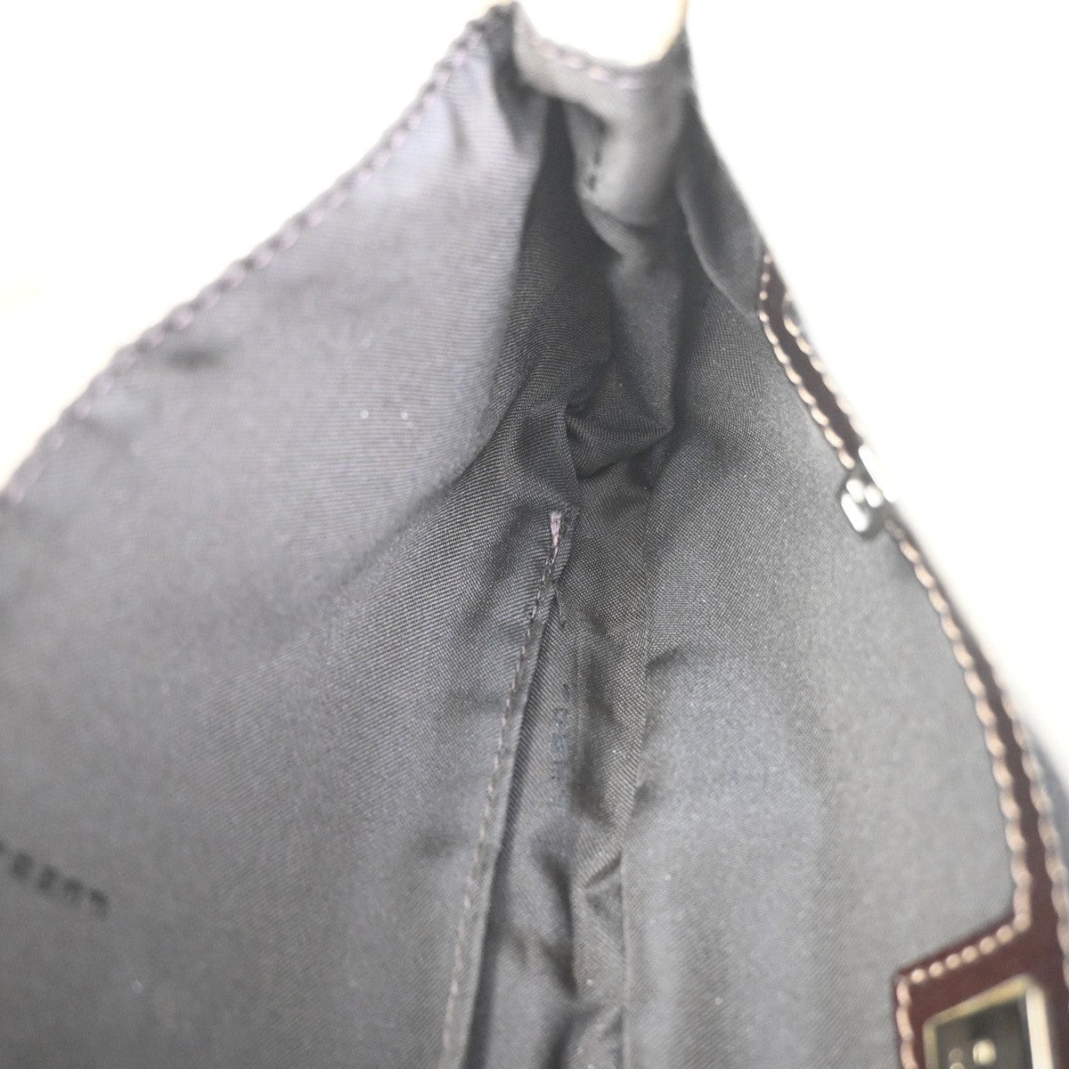 FENDI Mamma Baguette Zucca Shoulder Bag Canvas Leather White SHW Italy 98ZA279
