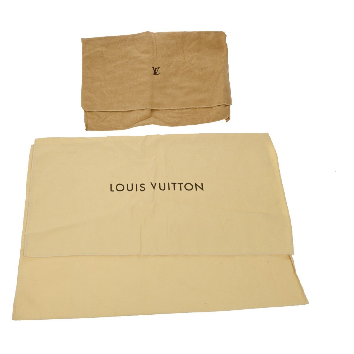 LOUIS VUITTON Logo 10 Set Dust Bag Drawstring Canvas Cotton Beige Brown 05KC822