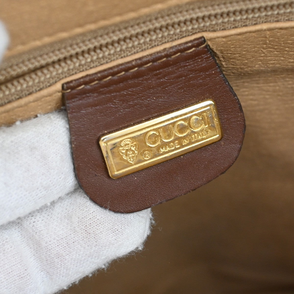 GUCCI Logo GG Pattern Shoulder Bag Coating Canvas Leather Brown 69KB596