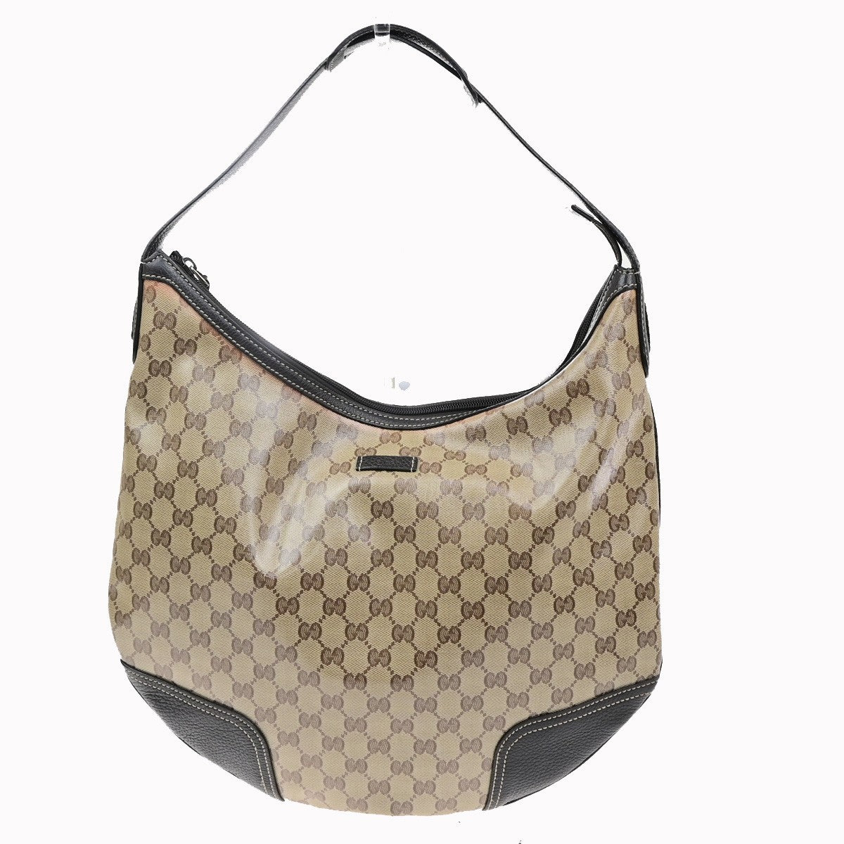 GUCCI Logo GG Crystal Sherry Shoulder Bag PVC Leather Brown GHW Italy 87MA714