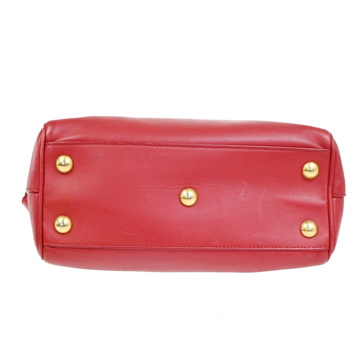 SAINT LAURENT Baby Duffle 2Way Shoulder Handbag Leather Red GHW Italy 86ZA293