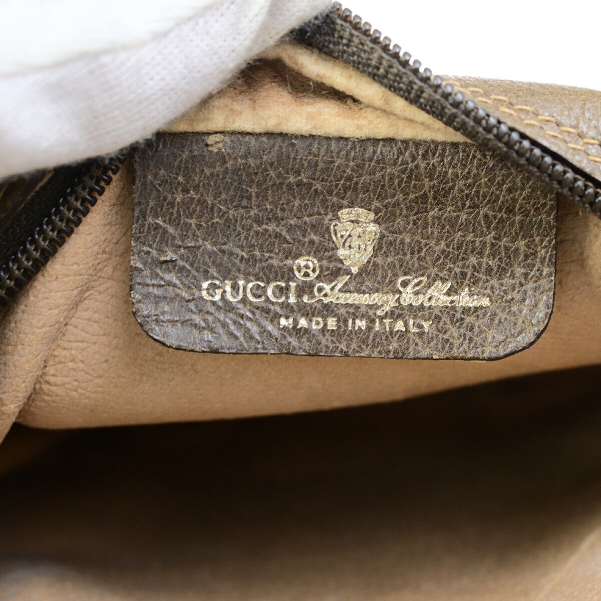 GUCCI Logo GG Pattern Mini Shoulder Bag PVC Leather Brown Italy 63YG493