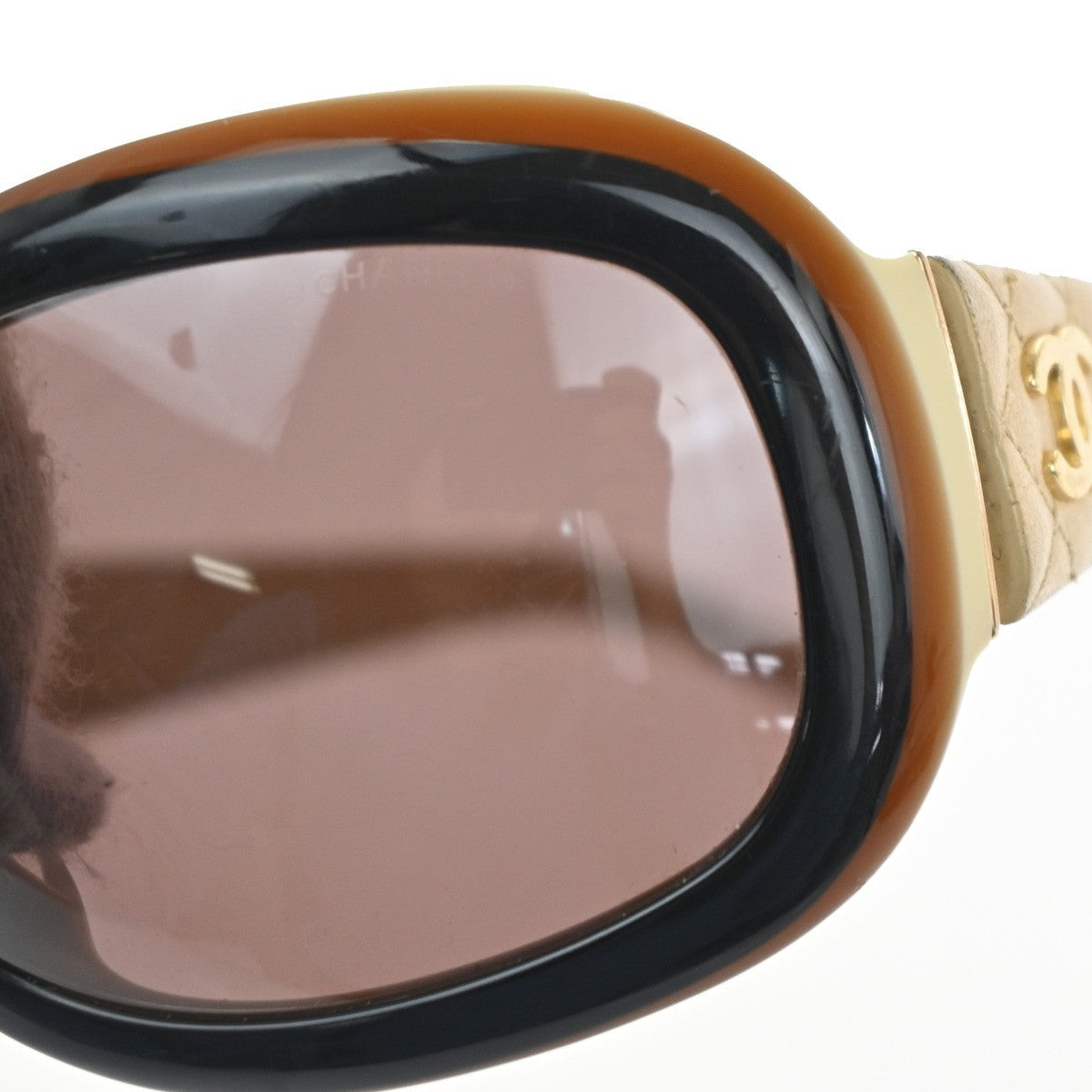 CHANEL CC Matelasse Sunglasses Eye Were 5116-Q Plastic Leather BN BE 63RL855