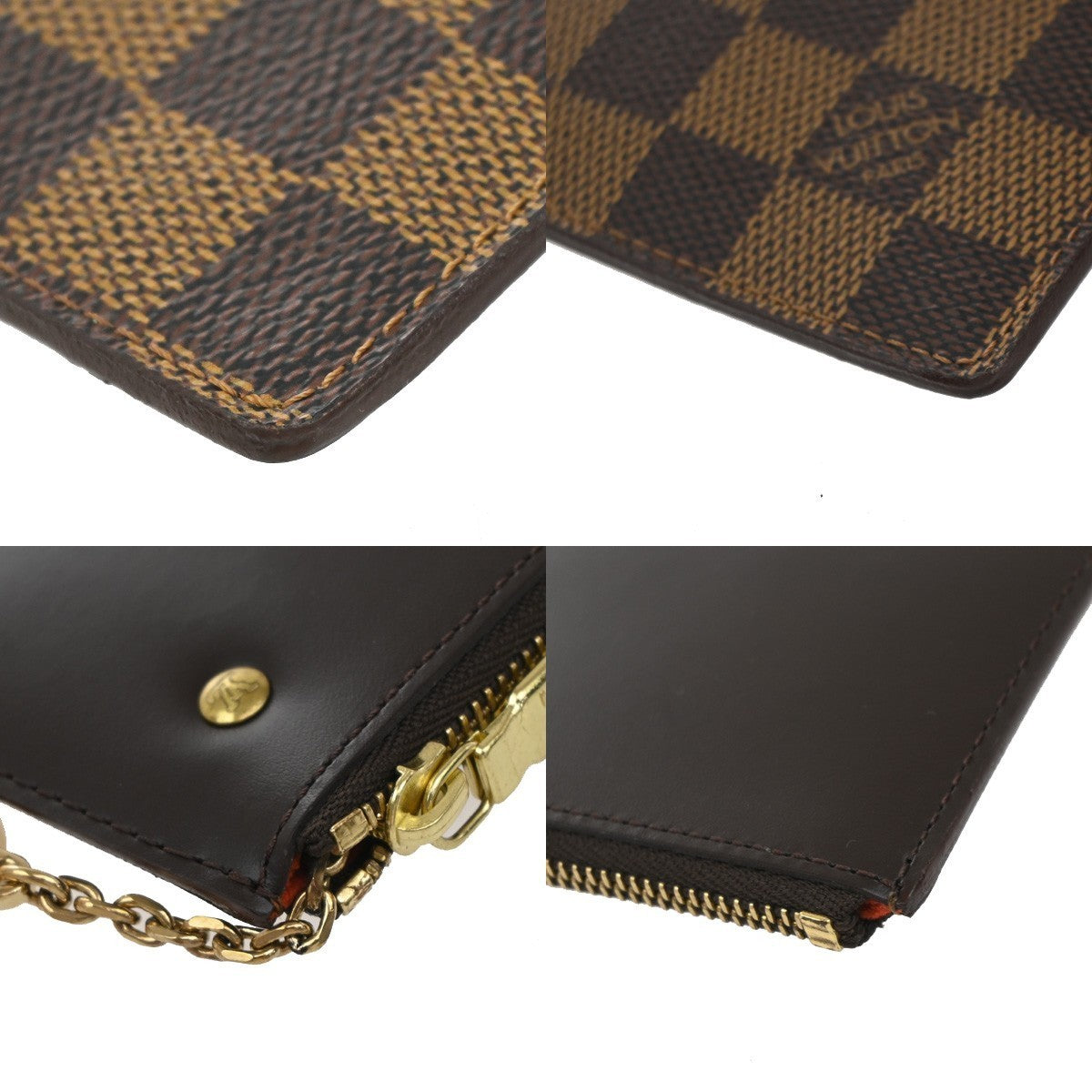 LOUIS VUITTON Pochette Cles Coin Key Case Damier Ebene Leather BN N62656 30KP022