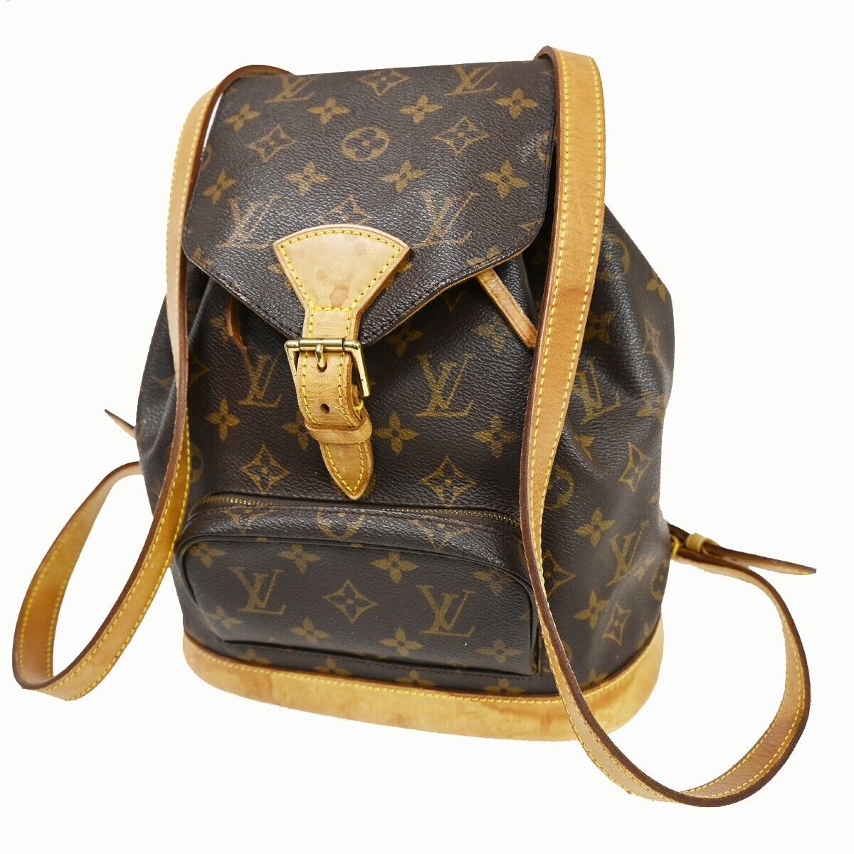 LOUIS VUITTON Montsouris MM Backpack Bag Monogram Leather Brown M51136 11HB861
