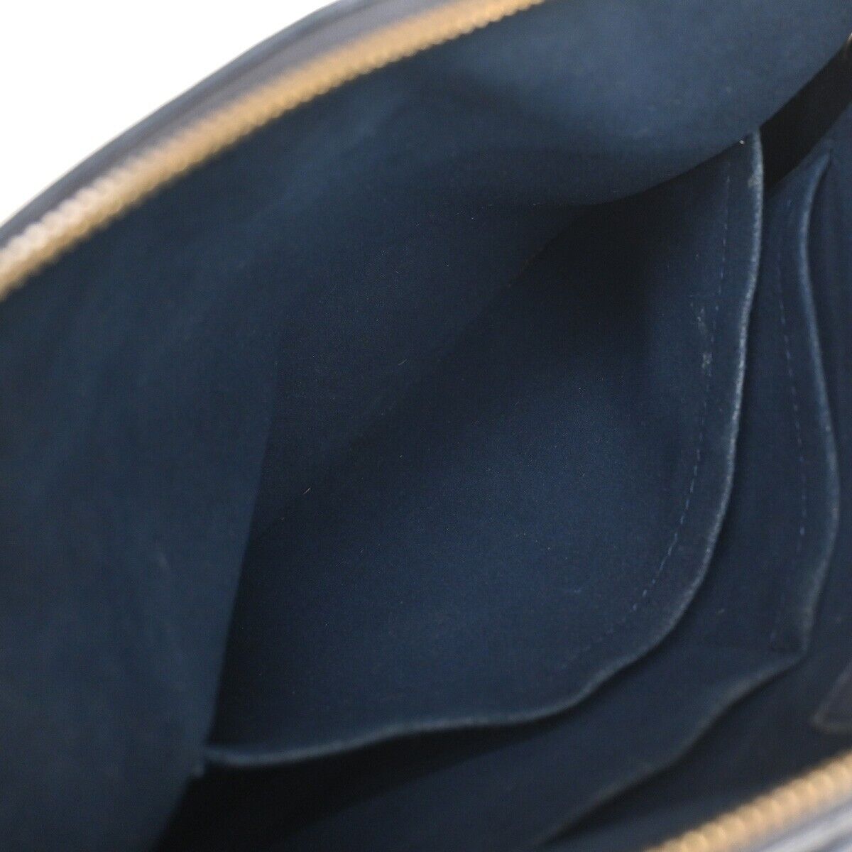 LOUIS VUITTON Pallas Hand Bag Monogram Leather Blue Brown Gold M44042 49YC750
