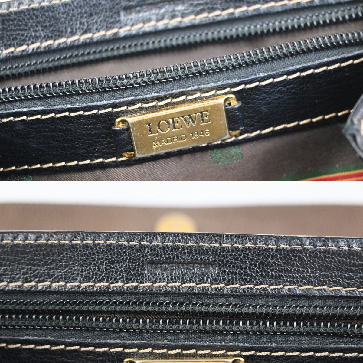 LOEWE Velazquez Twist Handle 2Way Shoulder Hand Bag Leather BN BK GHW 83KC689