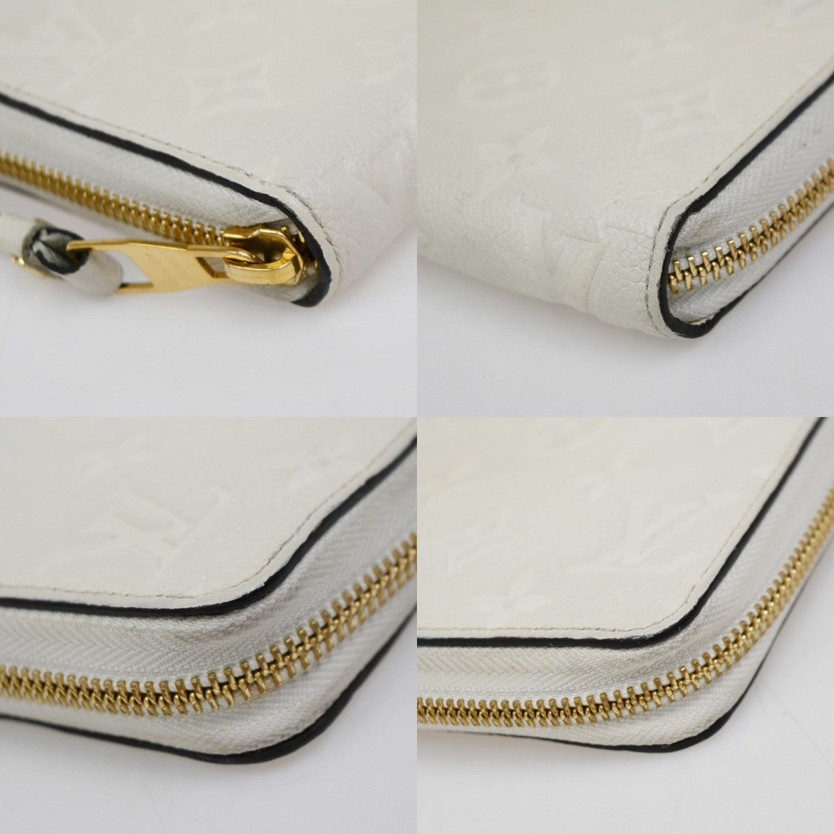 LOUIS VUITTON Zippy Wallet Long Wallet Monogram Empreinte White M93437 85EG387