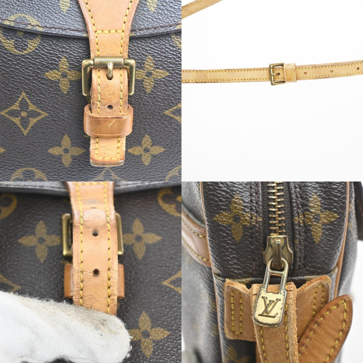 LOUIS VUITTON Jeune Fille MM Shoulder Bag Monogram Leather Brown M51226 37MA380