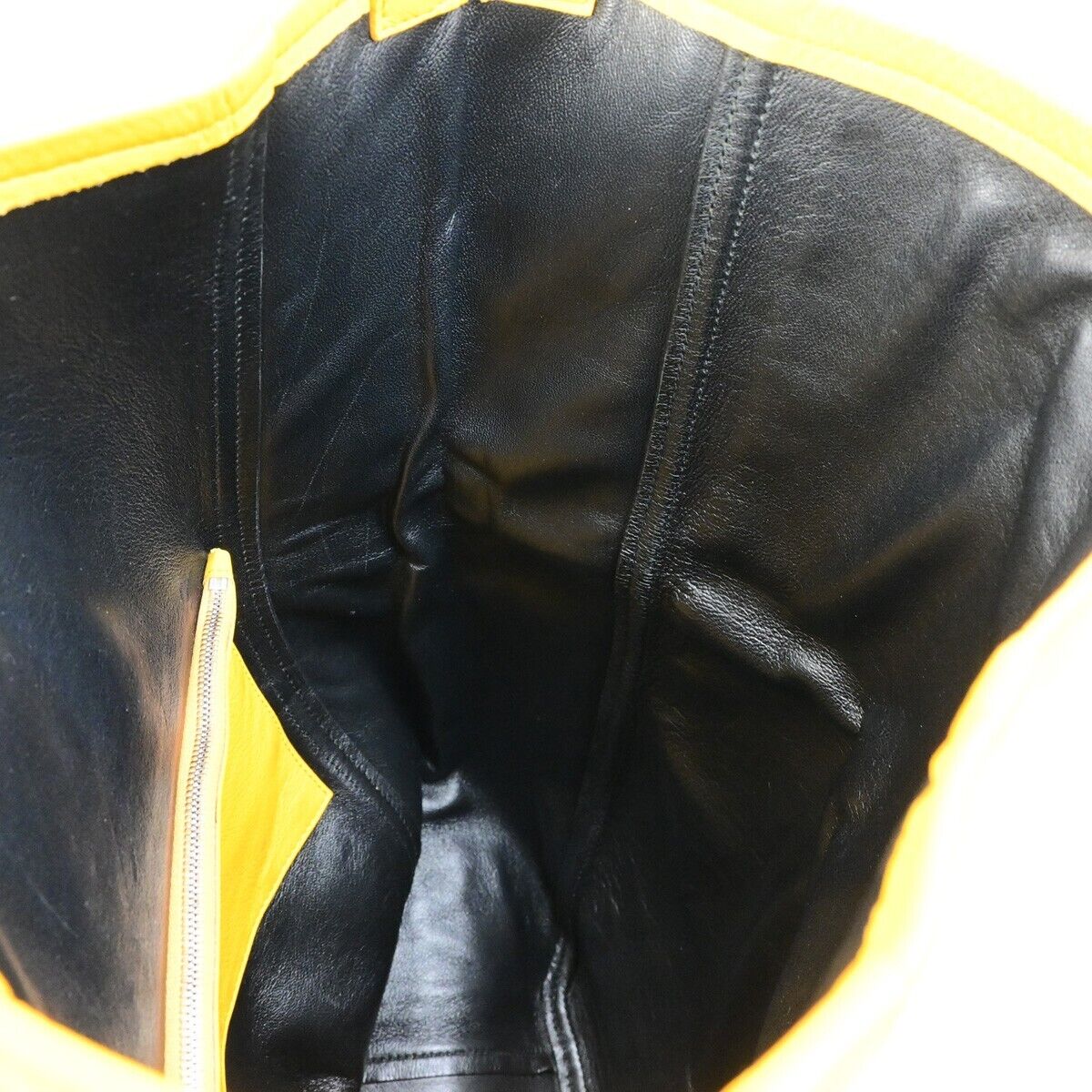 BALENCIAGA Logo 2Way Shoulder Hand Bag Leather Yellow Silver 87ED917