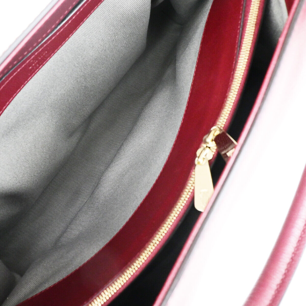 CARTIER Logo C De Cartier 2Way Shoulder Hand Bag Leather Bordeaux GHW 11RK521