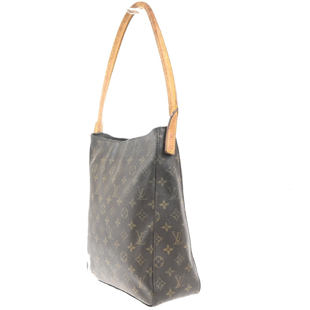 LOUIS VUITTON Logo Looping GM Shoulder Bag Monogram Leather Brown M51145 31MA310