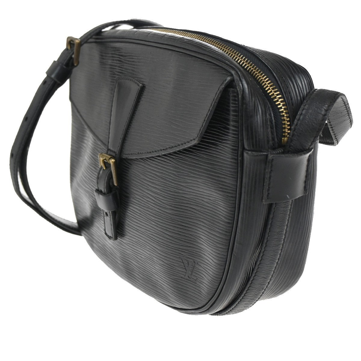 LOUIS VUITTON LV Logo Jeune Fille Shoulder Bag Epi Leather Black M52152 65CA685
