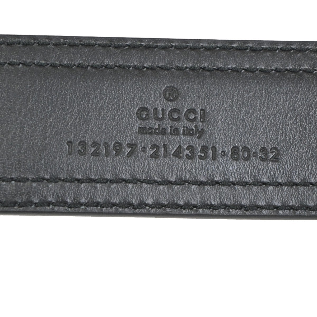 GUCCI Logo Belt 80/32 35mm Leather Black GHW Italy 68KC925