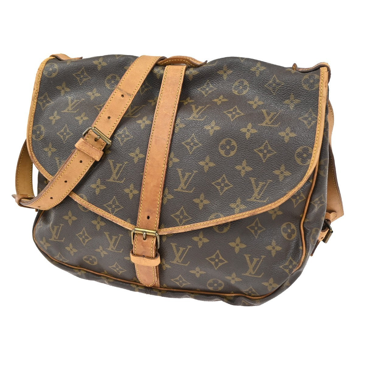 LOUIS VUITTON Saumur 35 Shoulder Bag Monogram Leather BN France M42254 32CA911
