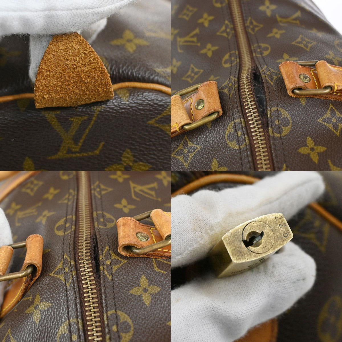LOUIS VUITTON Keepall 55 Travel Hand Bag Monogram Leather Brown M41424 61YJ081