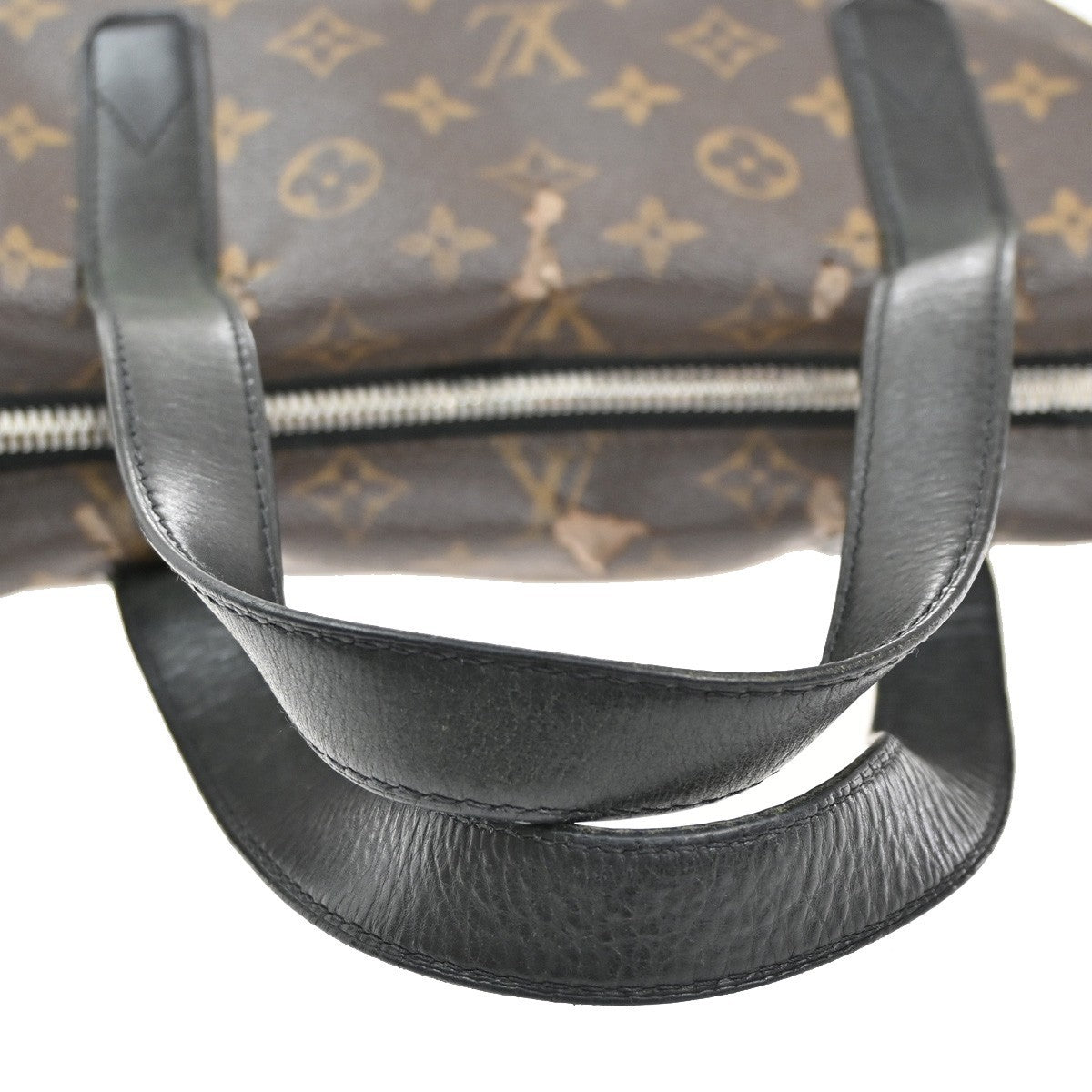 LOUIS VUITTON Kitan Hand Bag Monogram Macassar Leather Brown BK M40388 69KB449