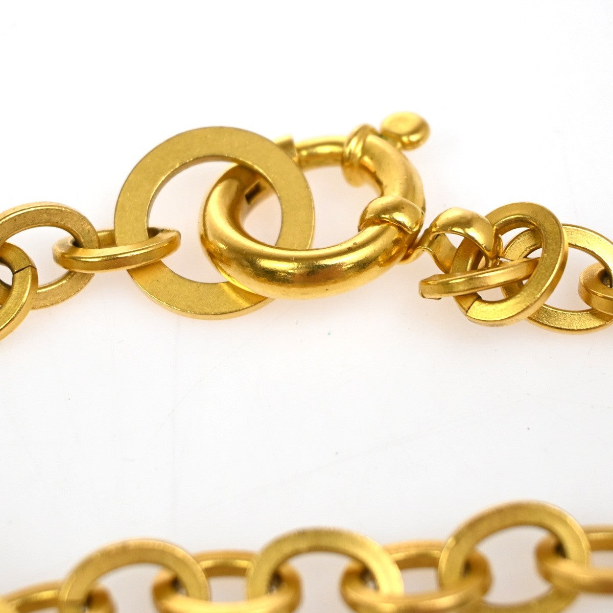 CHANEL CC Logo Oval Motif Chain Long Necklace Pendant 95P GHW GHW France 84RL829