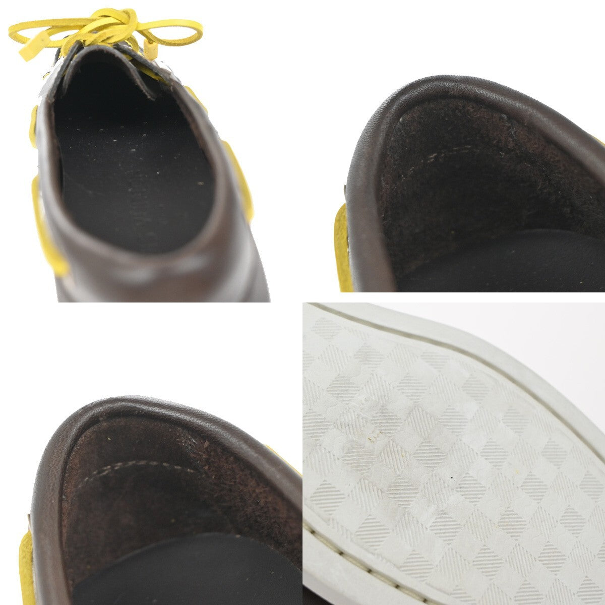 LOUIS VUITTON Logo Vuitton Cup Shoes Size 37  Leather Brown Yellow 88EE321