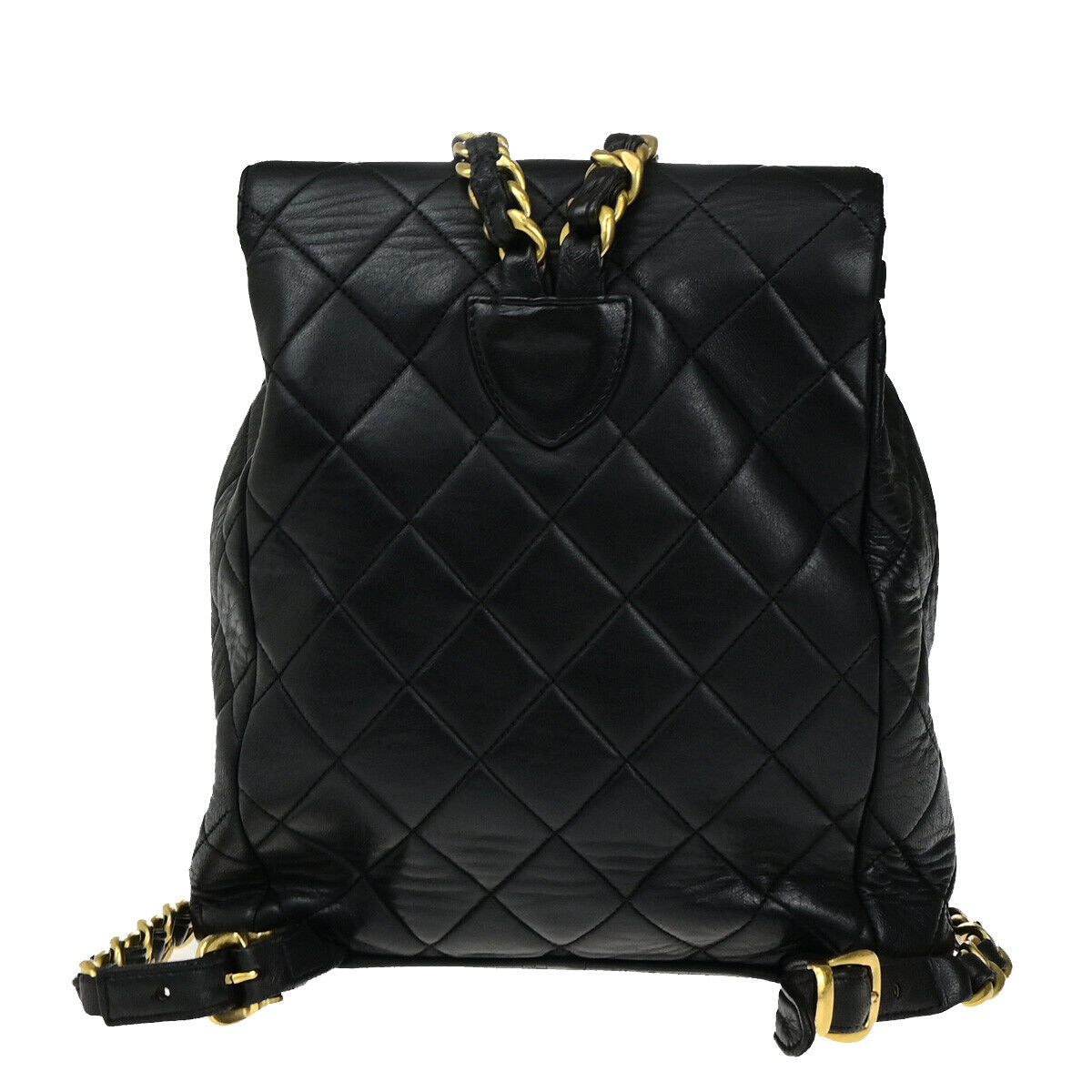 CHANEL CC Logo Matelasse Chain Backpack Bag Leather Black GHW Vintage 889RK563