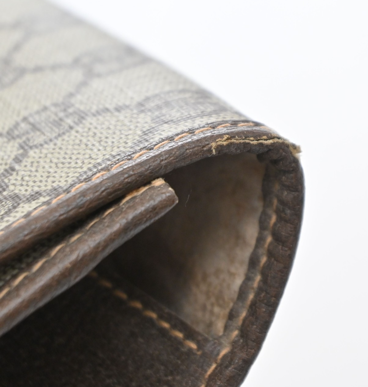 GUCCI GG Sherry Pattern Clutch Hand Bag PVC Leather Brown Italy 09KD128