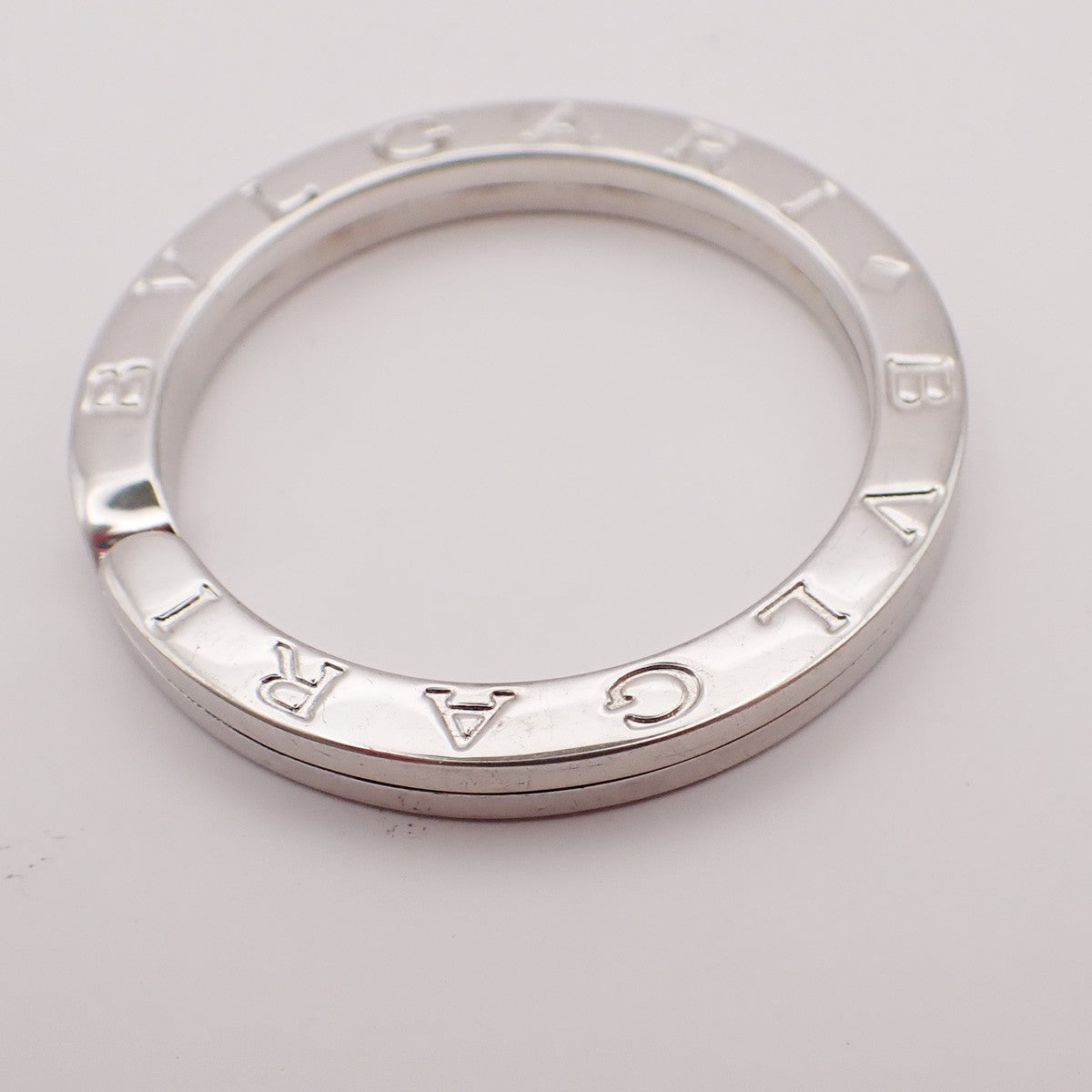 BVLGARI Logo Key Ring Silver Ag 925 Accessory Italy 02EG278