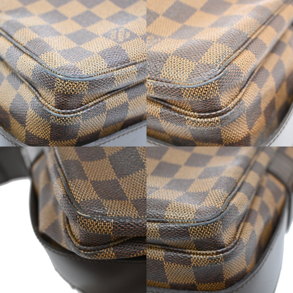 LOUIS VUITTON Naviglio Shoulder Bag Damier Ebene Leather Brown N45255 84EF885