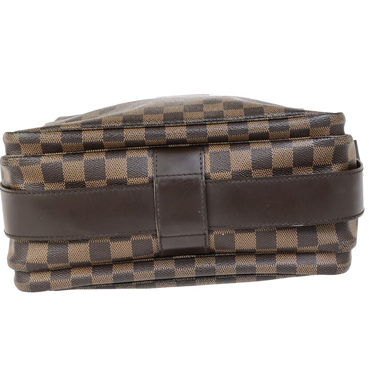 LOUIS VUITTON Naviglio Shoulder Bag Damier Ebene Leather Brown N45255 35FB268