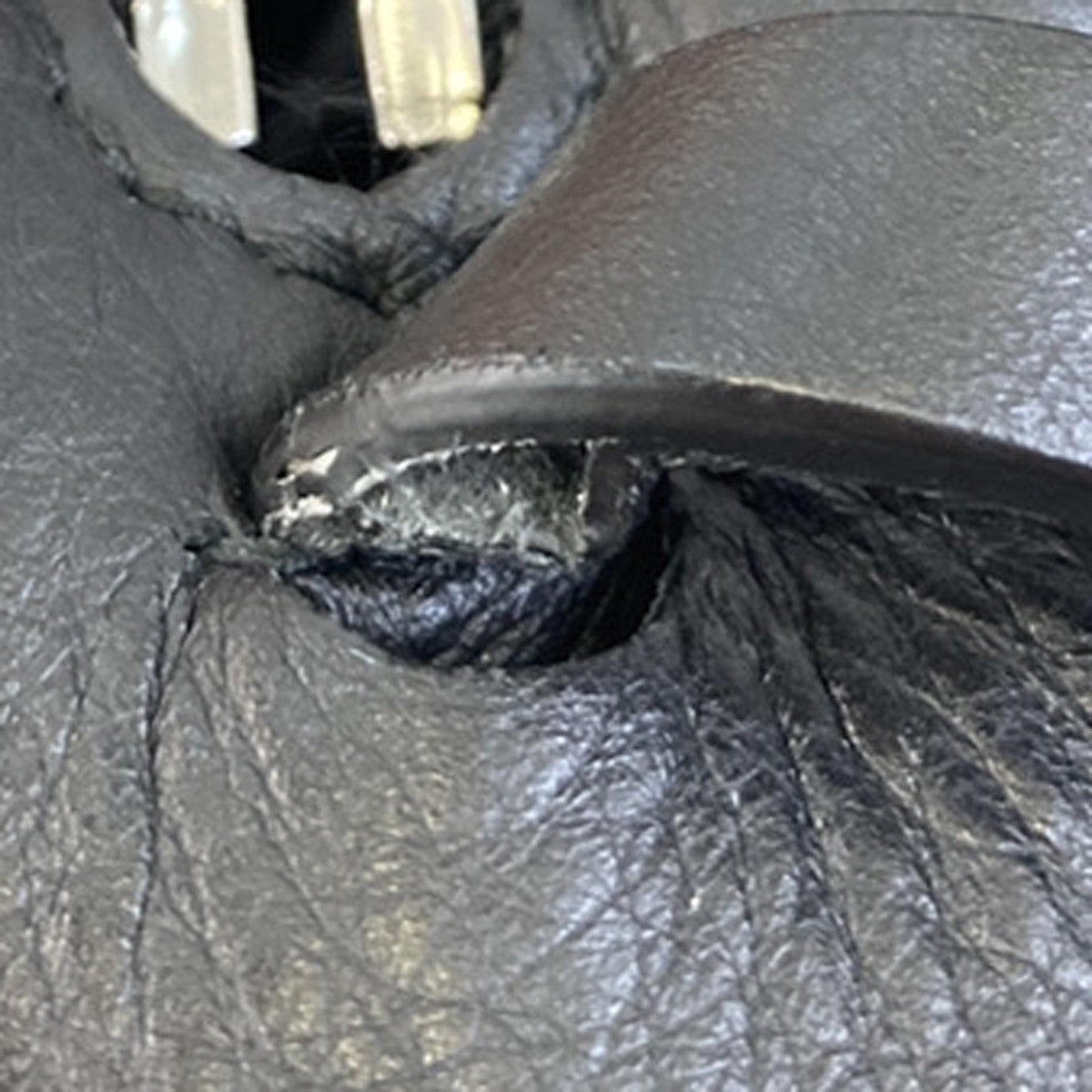 BALENCIAGA Logo Mini Shoulder Bag Hand Bag Leather Black Italy 77RF487