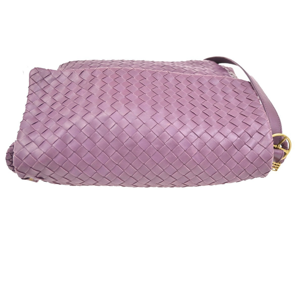 BOTTEGA VENETA Olimpia Intrecciato Shoulder Bag Leather Purple GHW Italy 12RL741