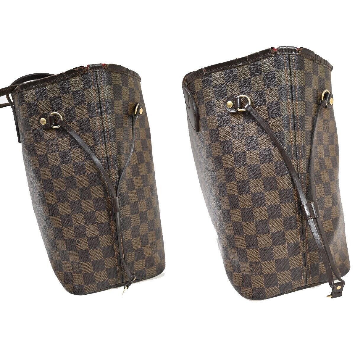 LOUIS VUITTON Neverfull MM Shoulder Bag Damier Ebene Leather BN N51105 70EA668