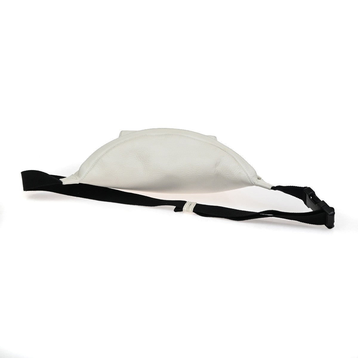BALENCIAGA Logo Everyday Shoulder Body Bag Leather White SHW Italy 87YH645
