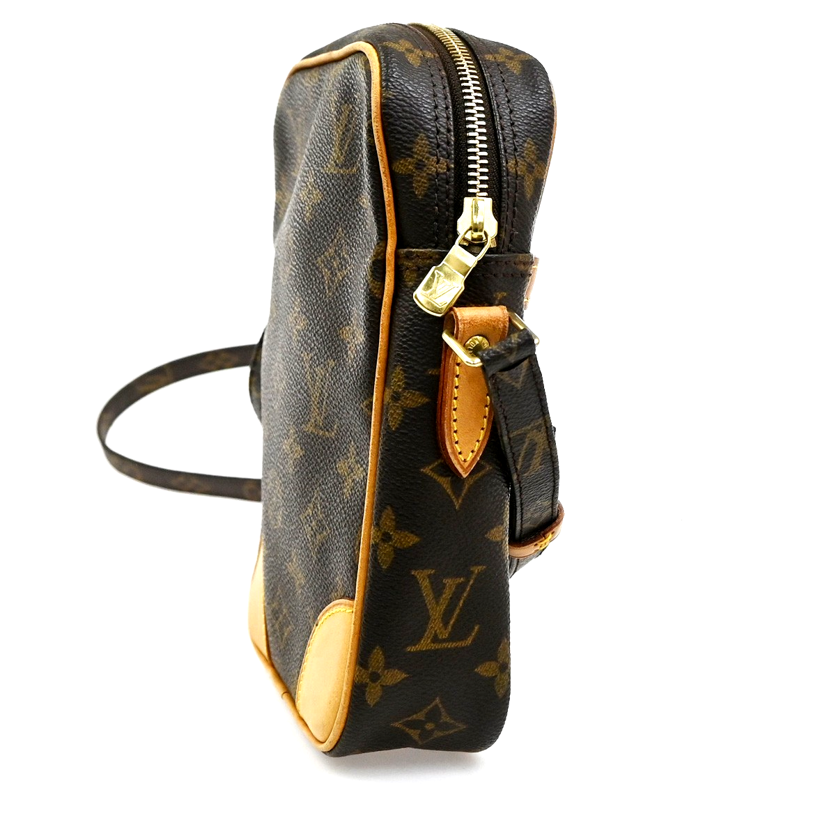 LOUIS VUITTON Danube Shoulder Bag Monogram Leather Brown USA M45266 11CA836
