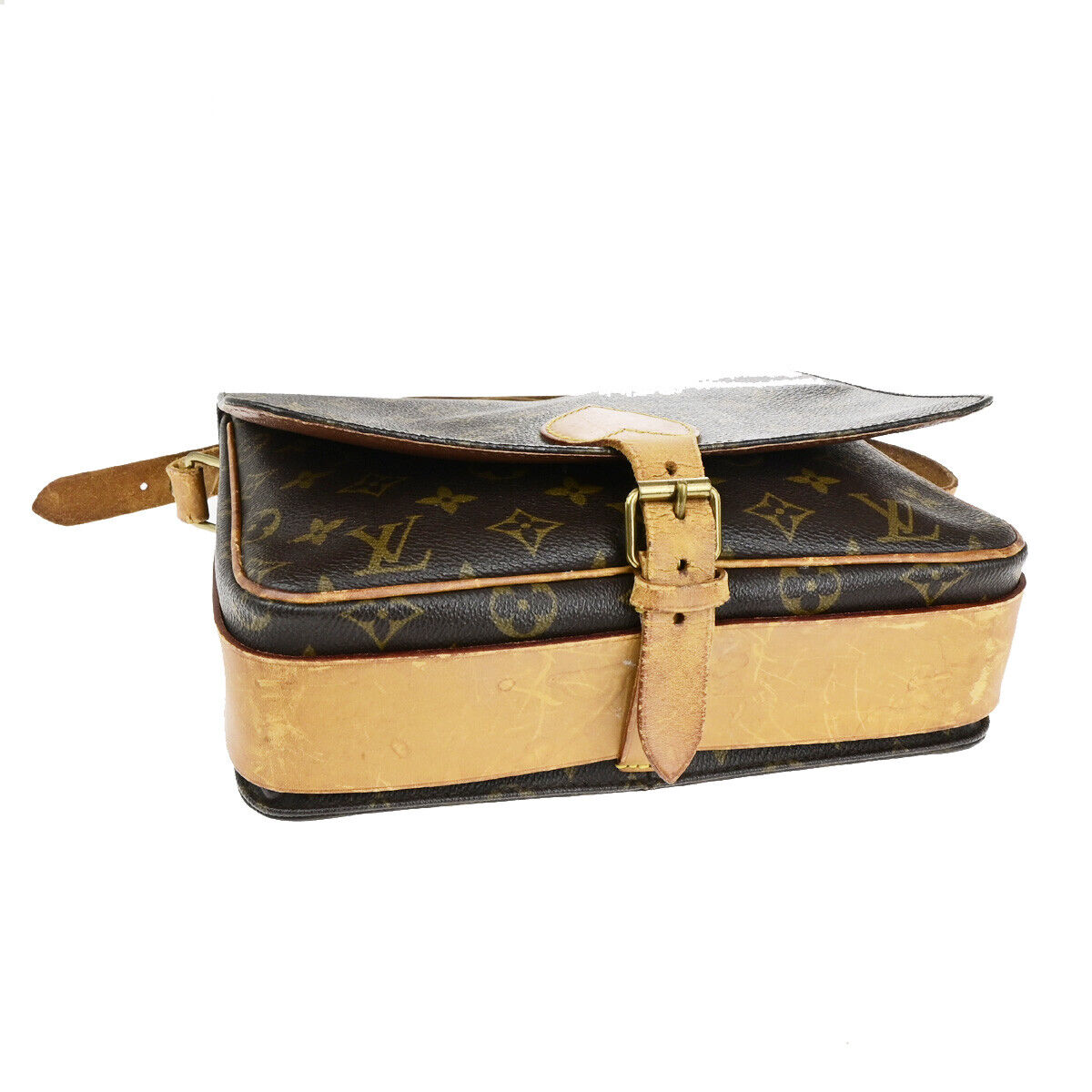 LOUIS VUITTON Cartouchiere GM Shoulder Bag Monogram Leather Brown M51252 61SJ405