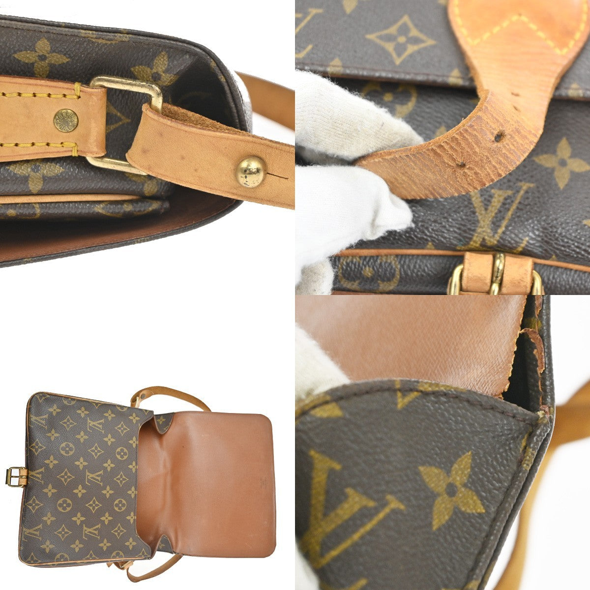 LOUIS VUITTON Cartouchiere GM Shoulder Bag Monogram Leather Brown M51252 35KC547