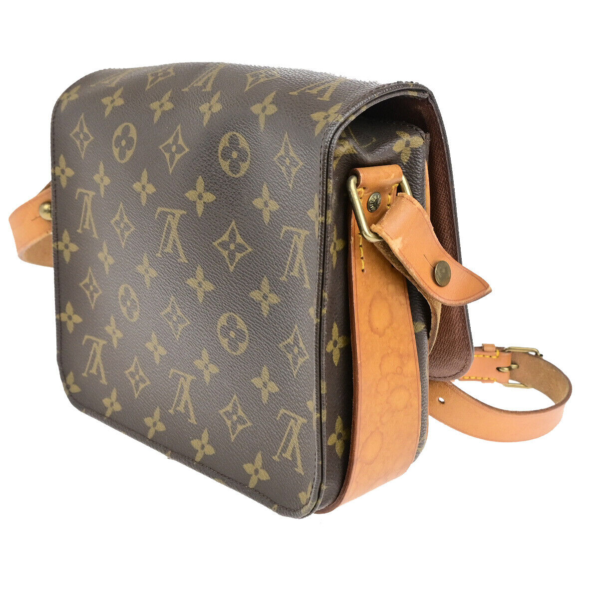 LOUIS VUITTON Cartouchiere MM Shoulder Bag Monogram Leather Brown M51253 62SJ519