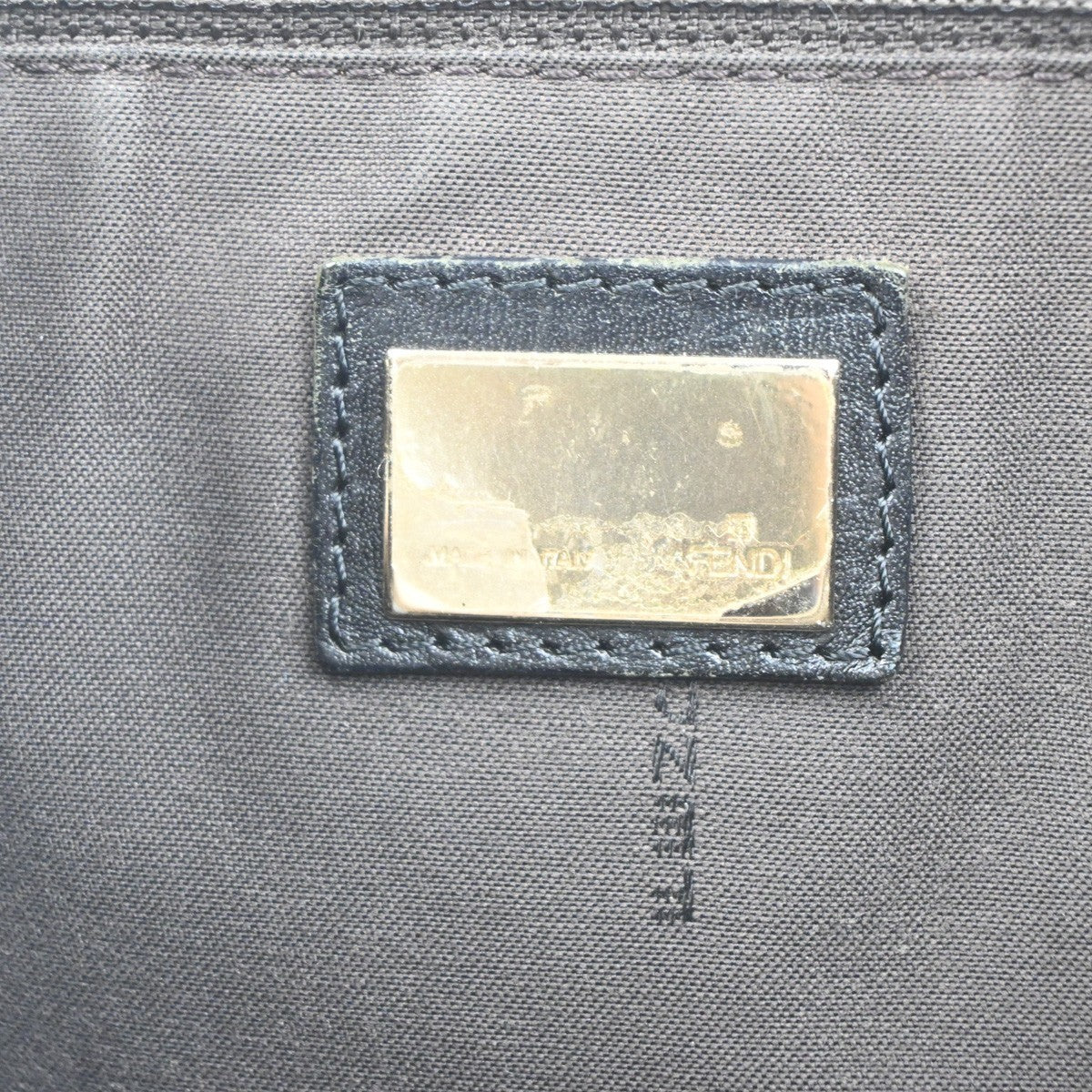 FENDI Logo Zucchino Shoulder Tote Bag Canvas Leather Black GHW Italy 31KP524