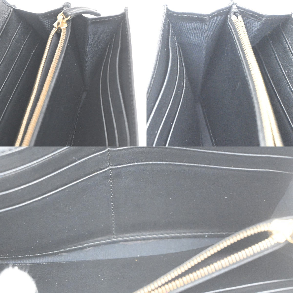 FENDI By The Way Logo Bifold Long Wallet Leather Black GHW Italy 63KD005