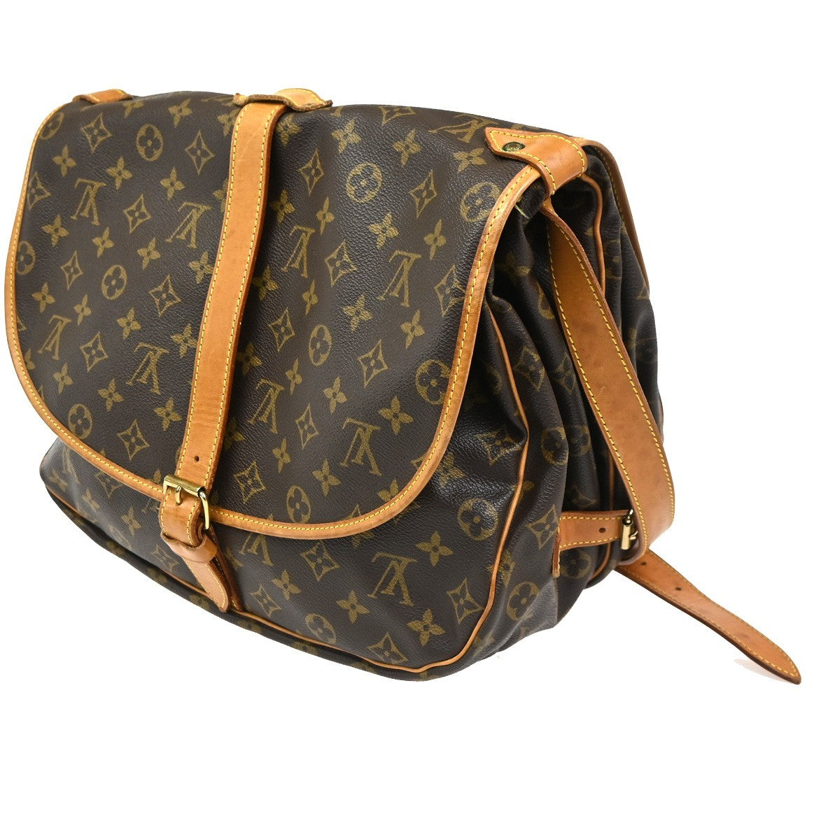 LOUIS VUITTON Saumur 35 Shoulder Bag Monogram Leather BN France M42254 72KC321