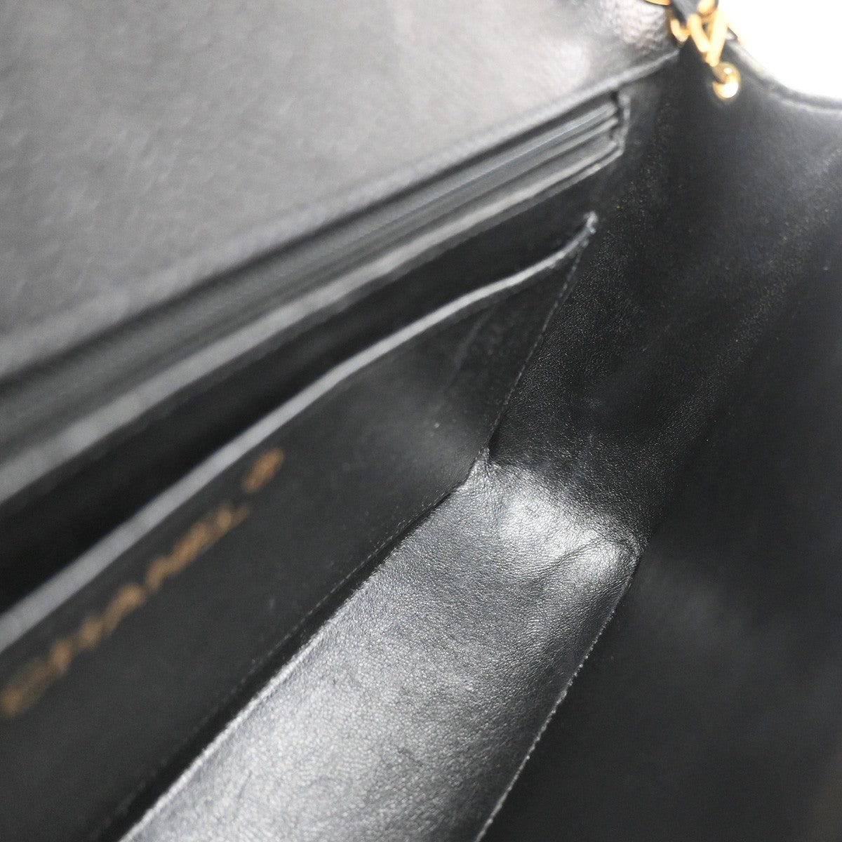 CHANEL CC Diana 25 Chain Shoulder Bag Calfskin Leather Black Vintage 282RF866