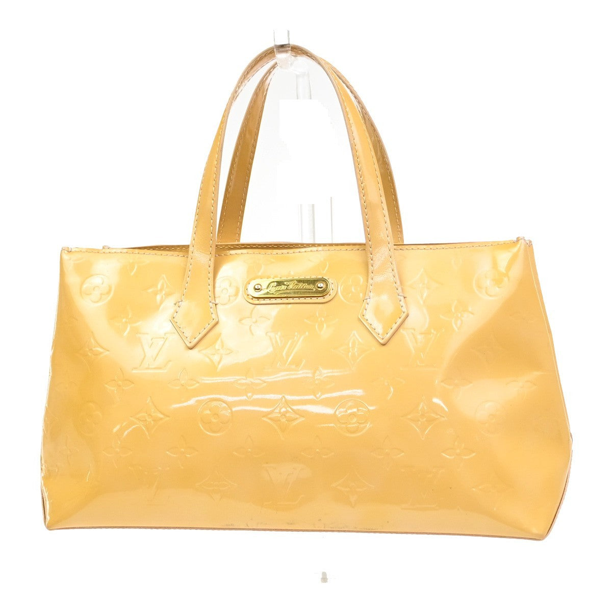 LOUIS VUITTON Wilshire PM Hand Bag Monogram Vernis Patent Beige M91642 33MA275