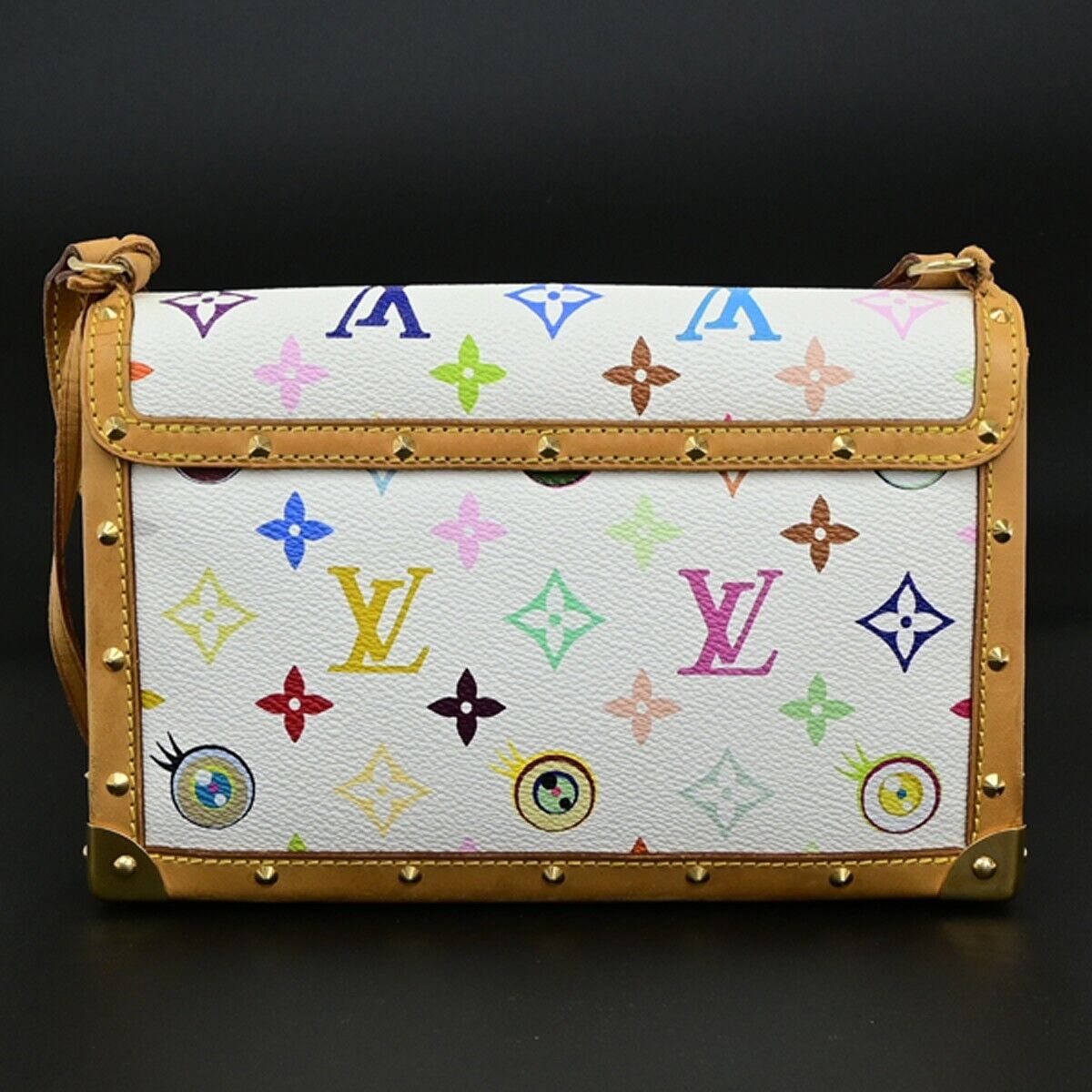 LOUIS VUITTON Eye Miss You Hand Bag Monogram Multi Color White M92055 307RF224