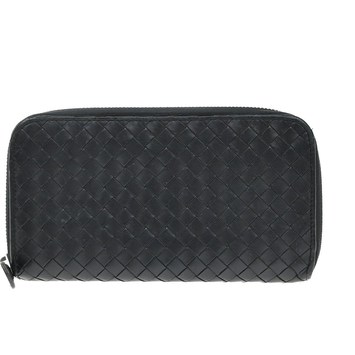 BOTTEGA VENETA Intrecciato Long Zipper Around Wallet Leather Black 67KP150
