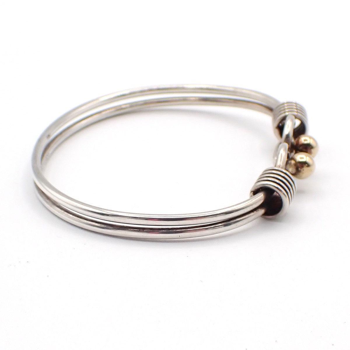 Tiffany & Co. Double Hook and Eye Bangle Bracelet Gold 750/Silver 925 31RL958