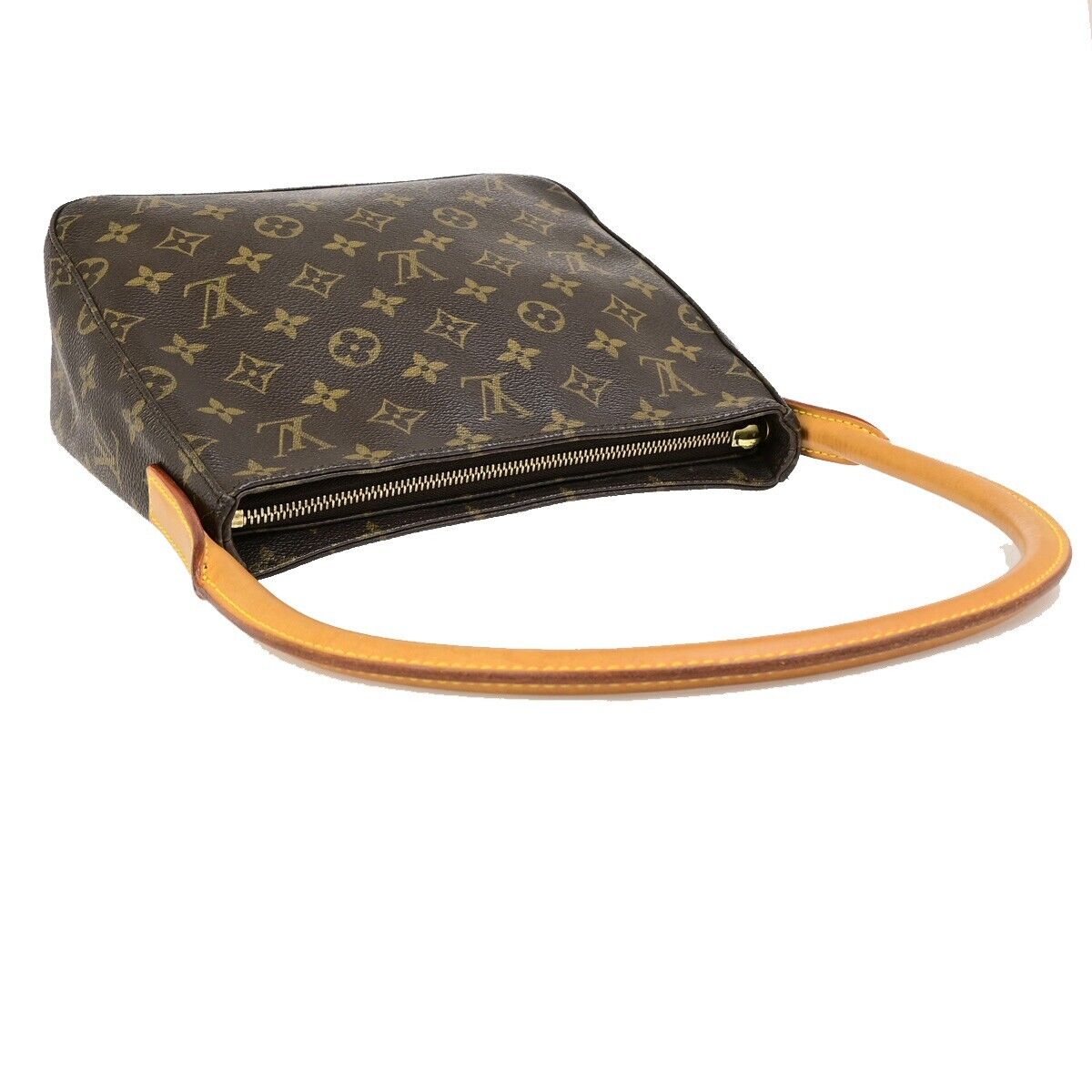 LOUIS VUITTON Looping MM Shoulder Bag Monogram Leather Brown M51146 75FB266