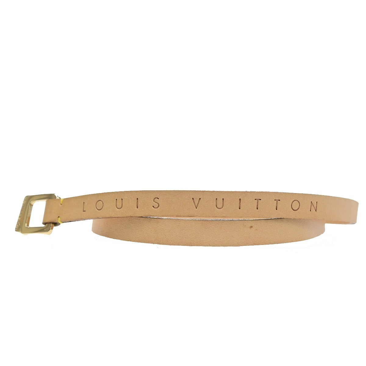 LOUIS VUITTON LV Logo Shoulder Bag Strap Leather Brown GHW Spain 67CB075
