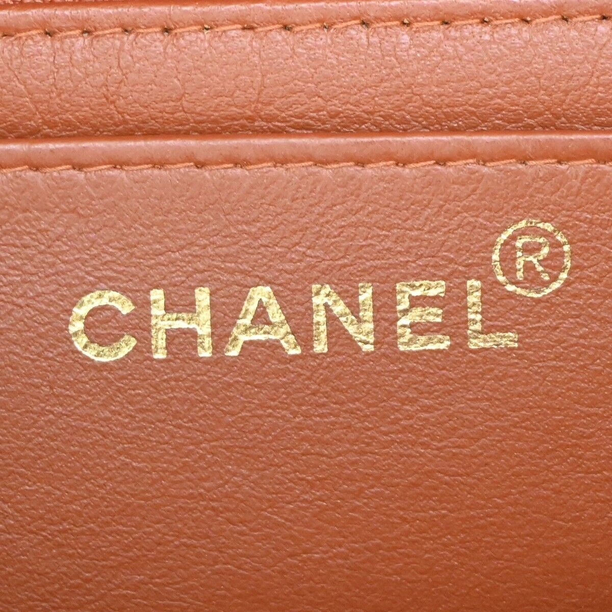 CHANEL CC Matelasse 30 Chain Shoulder Bag Leather Orange Brown Vintage 646HB609