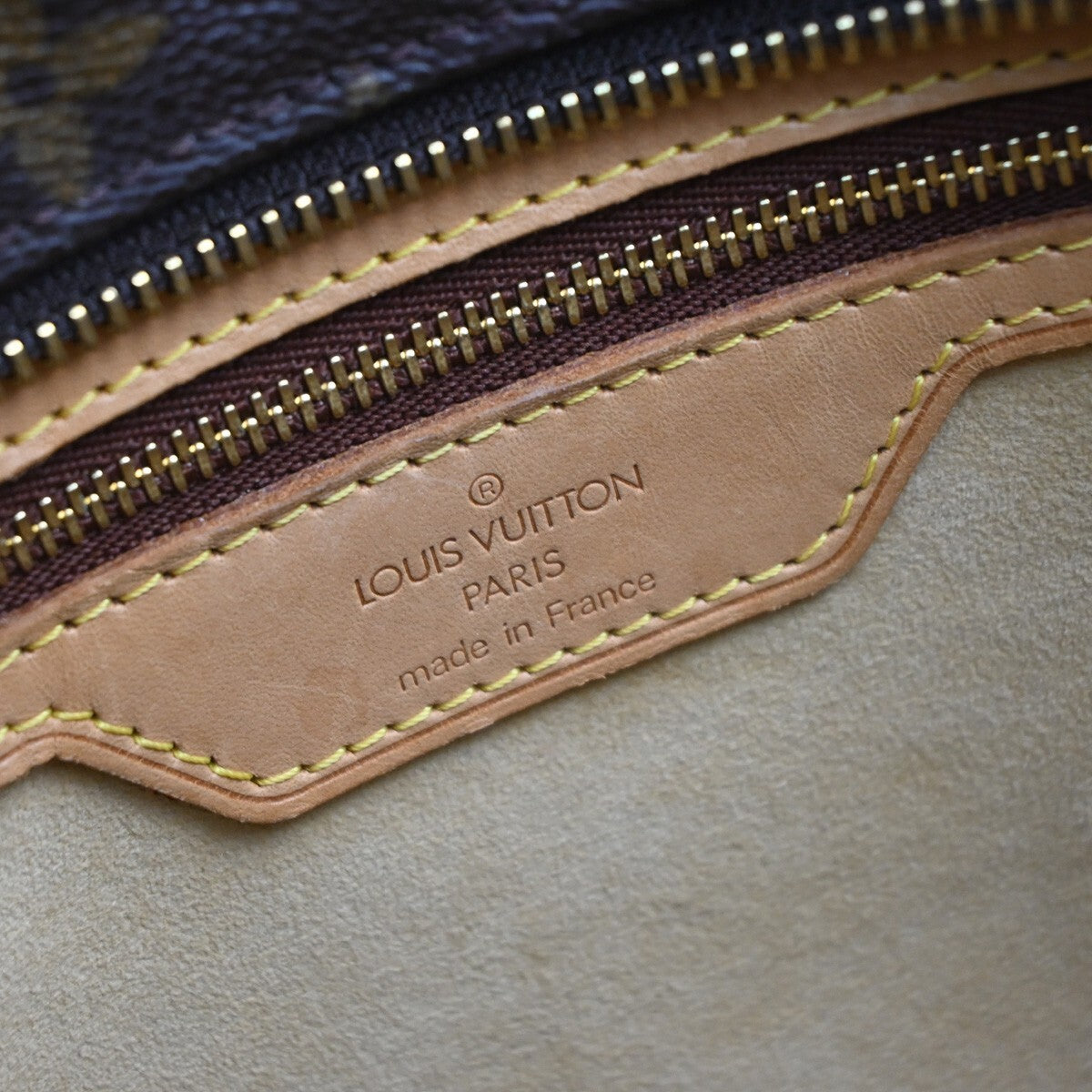 LOUIS VUITTON Logo Luco Shoulder Tote Bag Monogram Leather Brown M51155 31EE211