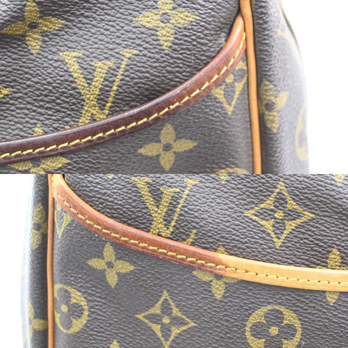 LOUIS VUITTON LV Logo Deauville Hand Bag Monogram Leather Brown M47270 31KC607